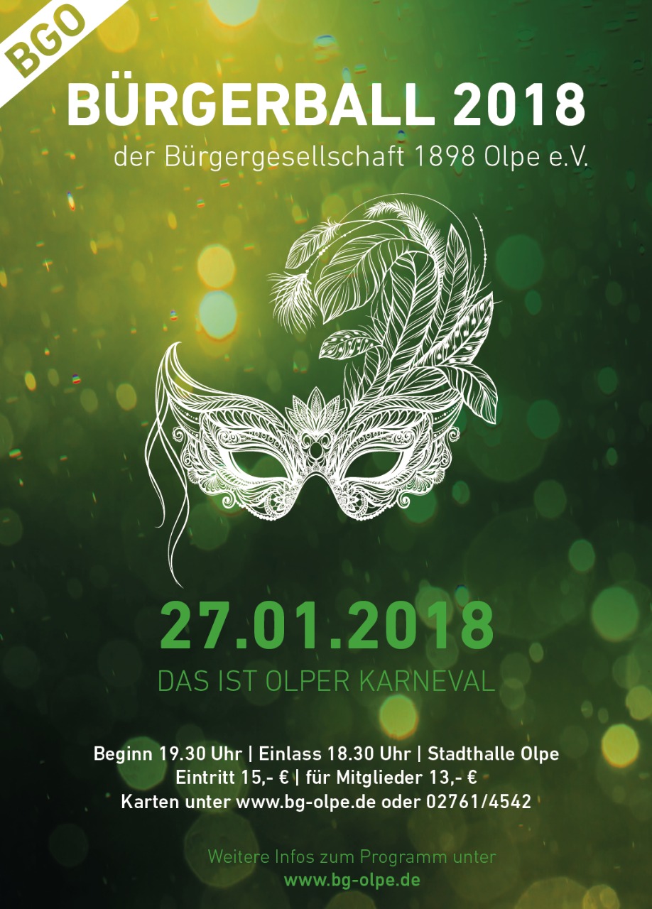 Bürgerball am Samstag, den 27. Januar 2018