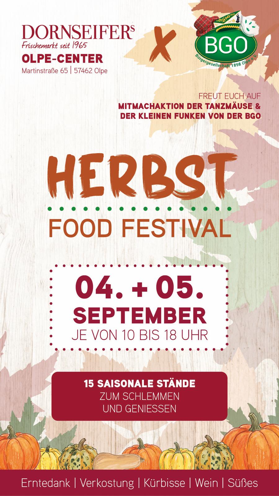 Herbst Food Festival bei Dornseifers mit der BGO